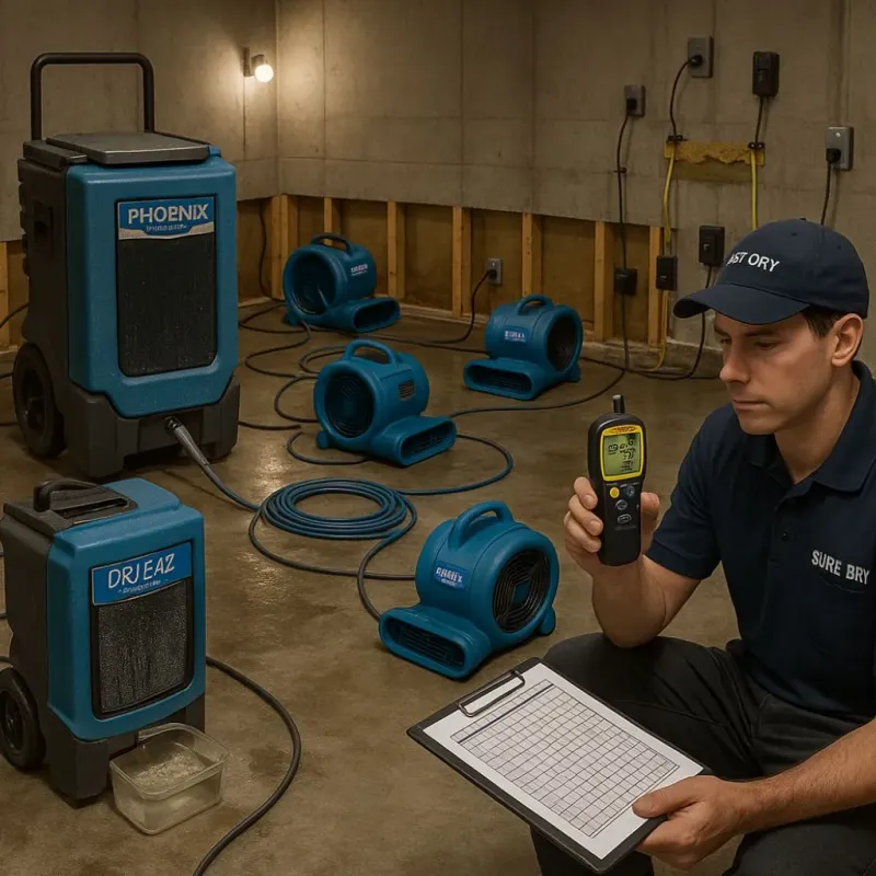Structural Drying and Dehumidification process in Beaverdale, PA